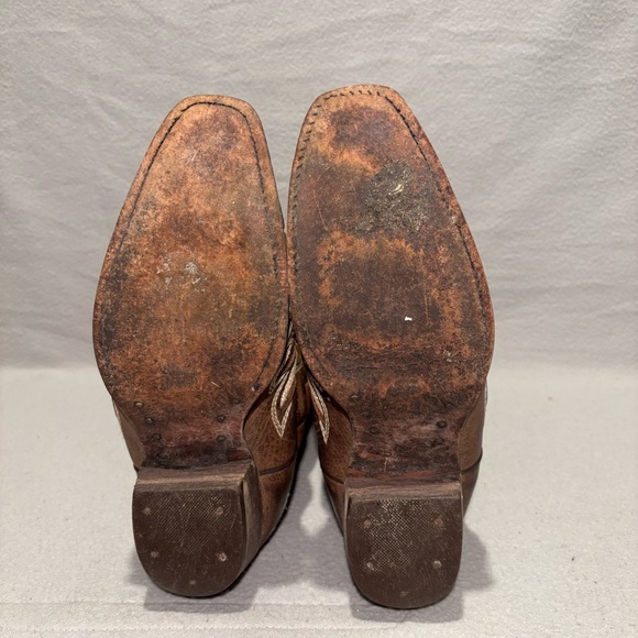 Sergal Womens Cutout Sequin Cross and Angel Wings Western Pull on Brown Boots 9 - Picture 6 of 9